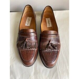Mezlan lizard leather tassle loafers